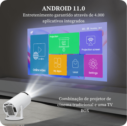 Projetor Portátil VisionMax 4k