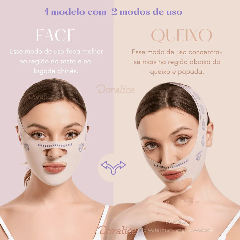 V-Revitalize™ - Máscara de Contorno Facial - Suaviza Rugas, Papada e Modela o Rosto
