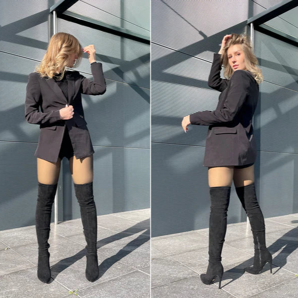 Meia Calça Feminina de Lã Aveludada