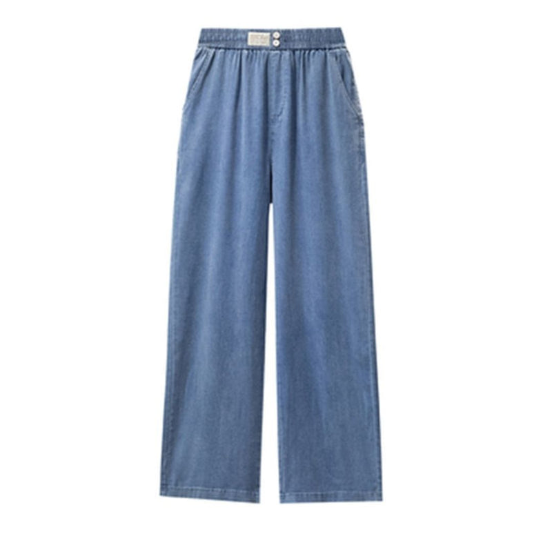 Calça Jeans Em Seda