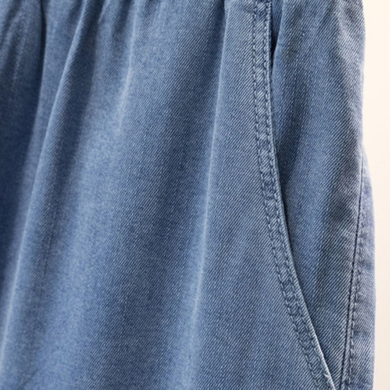 Calça Jeans Em Seda