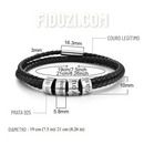 Pulseira Couro Personalizável -Prata 925 - 14G | Gravação a Laser + Cartão de Presente