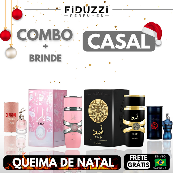 Kit Casal 4 Perfumes - Scandal - Yara Lattafa - Asad Lattafa - Ultra Male | + Super Brinde  (QUEIMA DE NATAL)